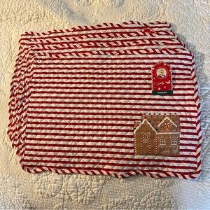 4 Dolly Parton Quilted Christmas Placemat Dollar General 2025 Set Red White NEW